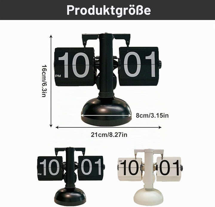 Natudeco Flip Clock Retro Flip Uhr Klappzahlenuhr Digitale Mechanische Tisch klappuhr Flip-Down-Uhr