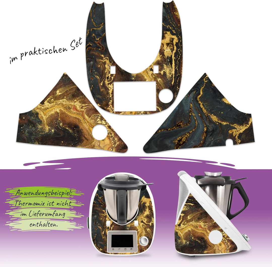 Deko Schutz Aufkleber kompatibel mit Küchenmaschine Thermomix TM5 Design Sticker Klebefolie Zubehör