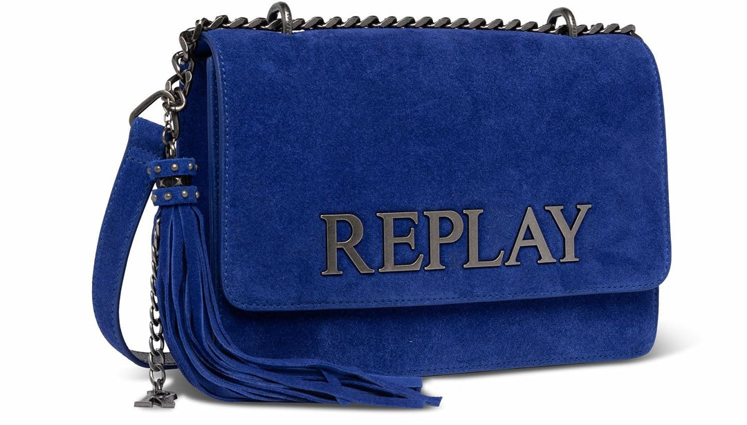 Replay Damen Umhängetasche aus Rindsleder Blue China 521, Blue China 521