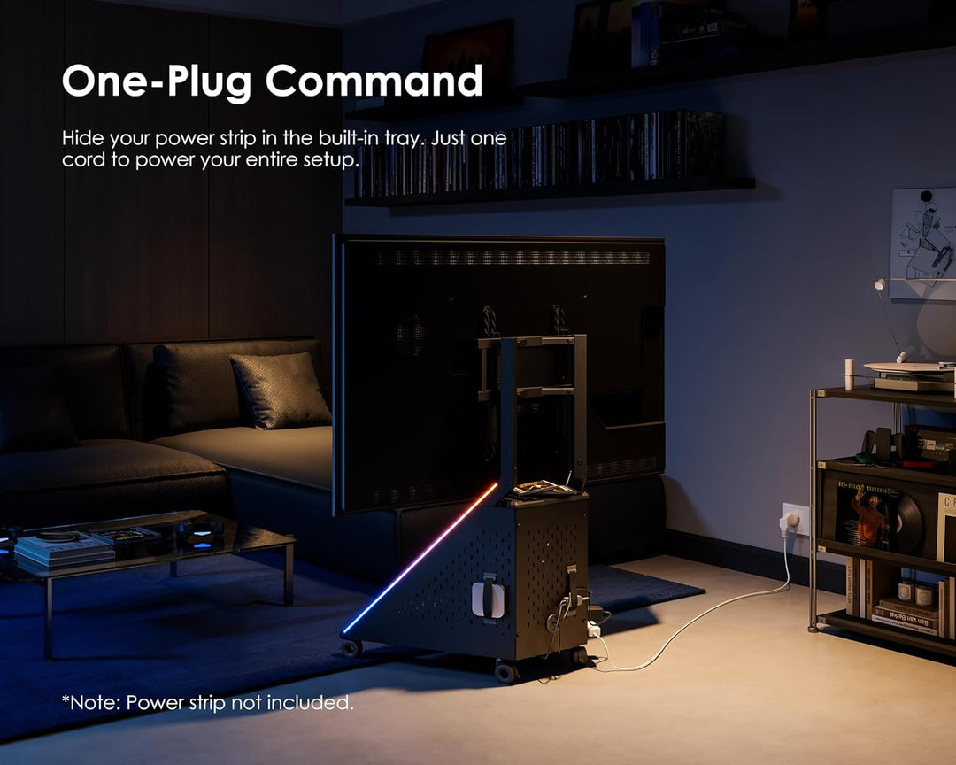 FITUEYES Design Gaming TV Ständer Rollbar, TV Standfuss für 32–65 Zoll TVs bis 40 kg, mit Vielseitig