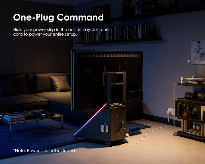 FITUEYES Design Gaming TV Ständer Rollbar, TV Standfuss für 32–65 Zoll TVs bis 40 kg, mit Vielseitig