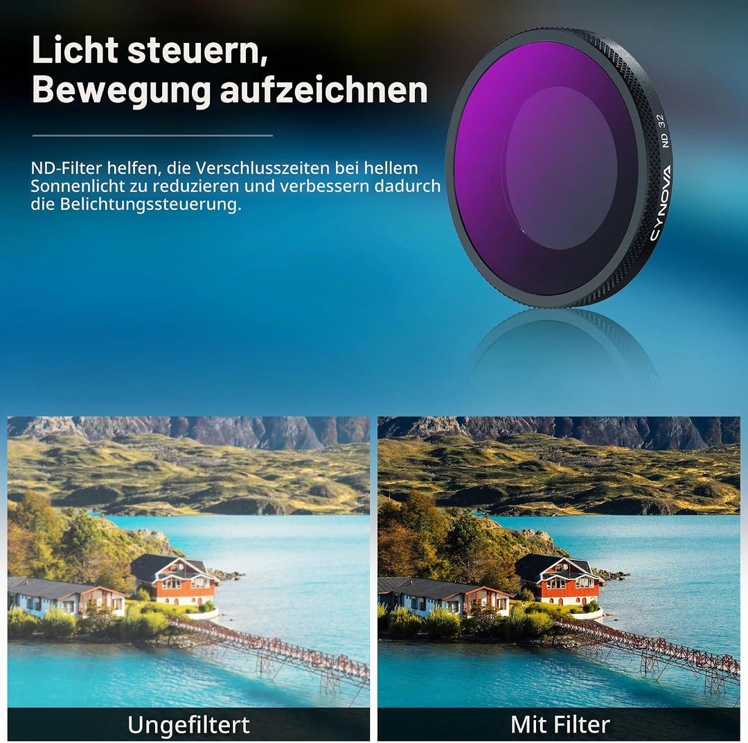 CYNOVA Osmo Nano ND Filter,3er Pack ND8, ND16, ND32,Osmo Nano Filterset Kompatibel mit DJI Osmo Nano