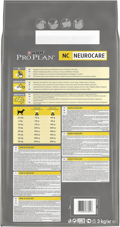 PRO PLAN NC Neurocare Hund | 3 kg | Alleinfuttermittel für Hunde Aller Rassen | Mit Öl aus mittelket