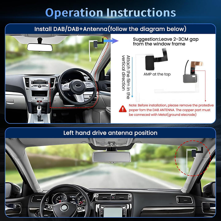 Inefala DAB/DAB+ Antennen für Autoradios 1 Din Stereo 2 Din, Digital Audio Broadcasting für Android-