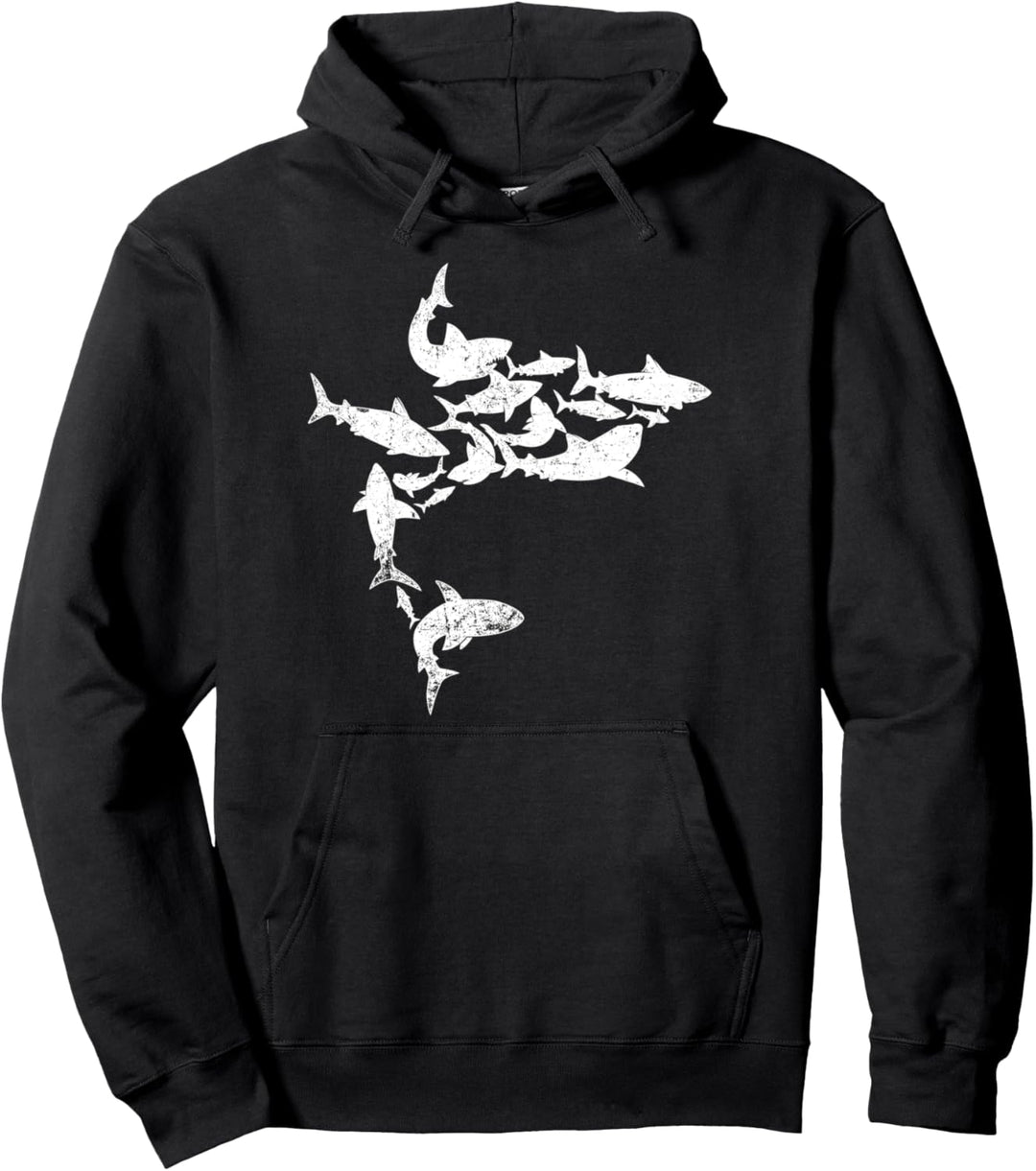 Ozean Raubtier Schwarm Meeresbewohner Geschenk Hai Pullover Hoodie