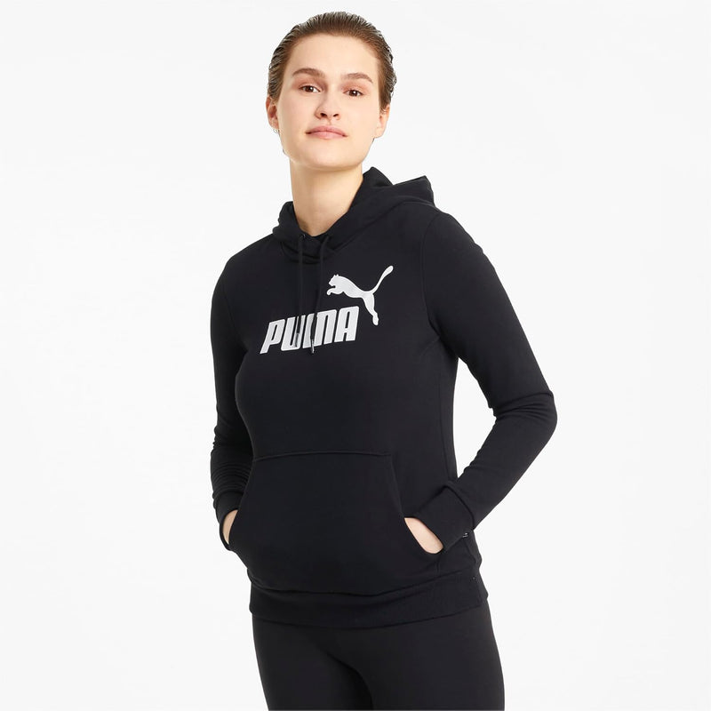 PUMA Damen Ess Logo Hoodie Tr Sweatshirt 110 Puma Black, 110 Puma Black