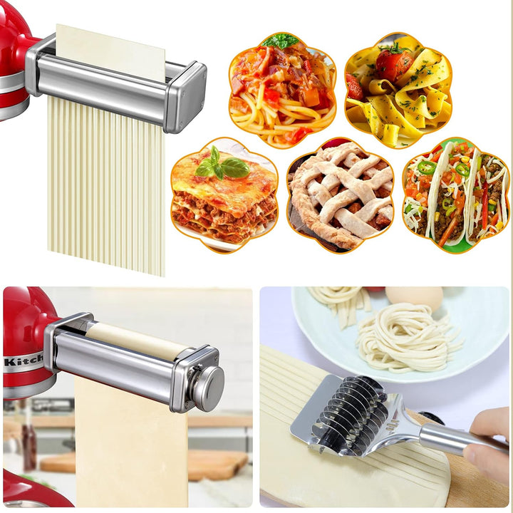Gdrtwwh Nudelroller & Spaghettischneider Aufsätze Set für KitchenAid Standmixer/PHISINIC Standmixer,