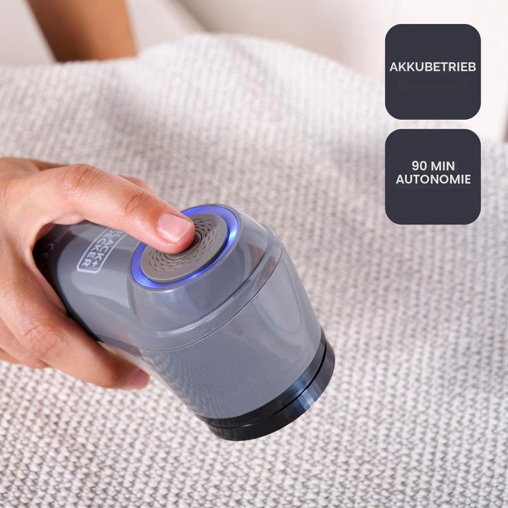 BLACK+DECKER - Fusselrasierer BXLR500E + kabellos | 90 Min Laufzeit | USB | abnehmbar | kompakt & le