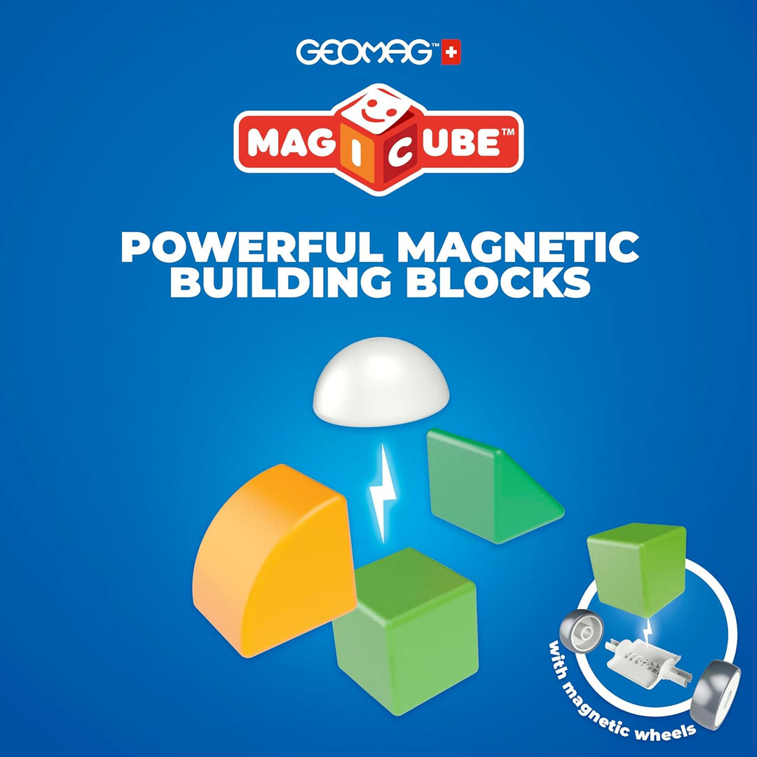 GEOMAG - MAGICUBE 32 Teile - Magnetische Stapelbausteine für Kinder ab 1 Jahr - 4 Farben & Formen mi