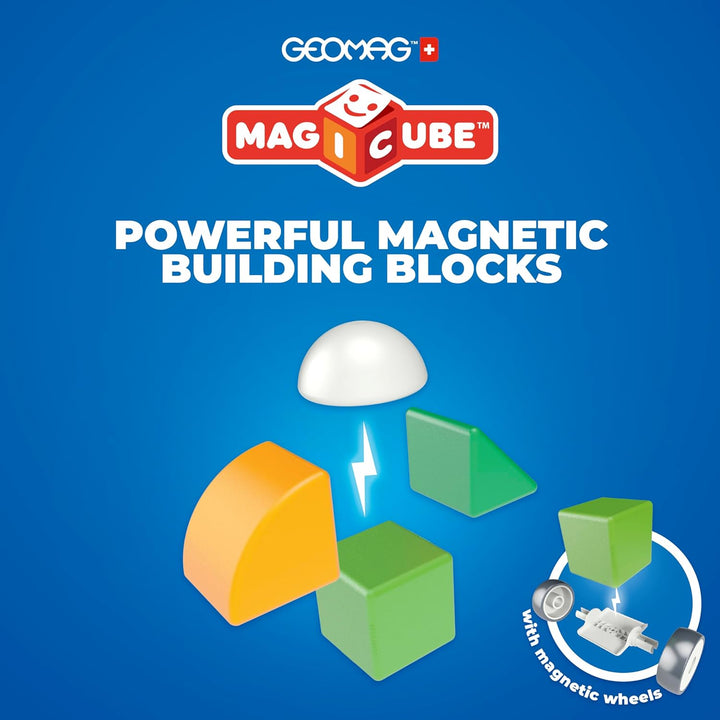GEOMAG - MAGICUBE 32 Teile - Magnetische Stapelbausteine für Kinder ab 1 Jahr - 4 Farben & Formen mi