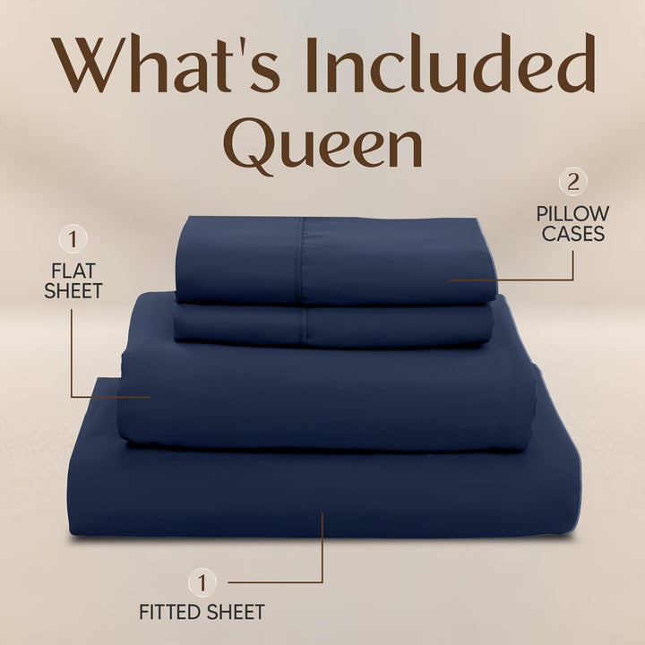 UTOPIA Betten 4 Mikrofaser Bettwäsche, navy, Queen Queen Navy, Queen Navy