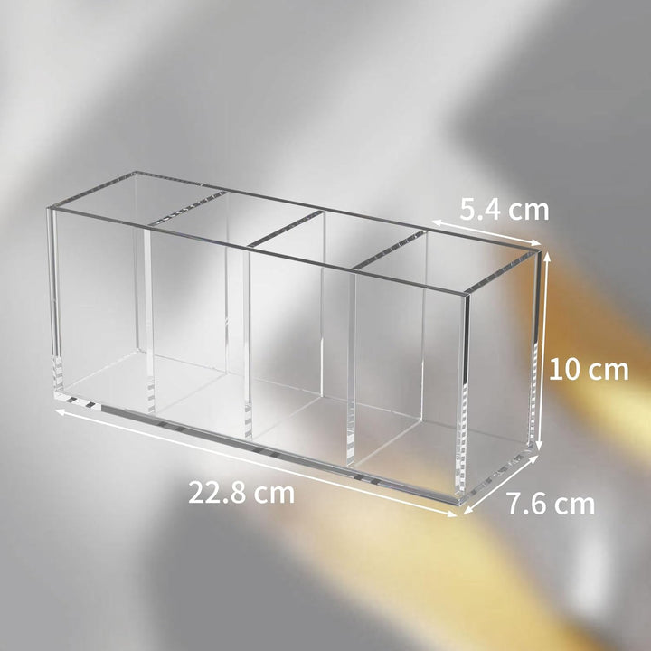 NIUBEE Stifthalter aus Acryl mit 4 Öffnungen Kunststoff, Kunststoff