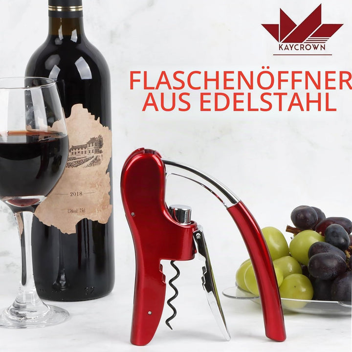 Best Utensils Profi-Flaschenöffner, Zinklegierung, mit Hebel, Korkenzieher, mit Folienschneider, Kel