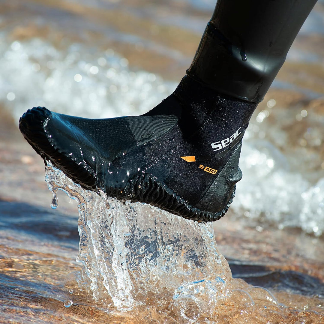 Seac Basic HD, Füssling aus 5 mm Neopren und fester Laufsohle, Taucherschuhe für Geräteflosse XS, XS