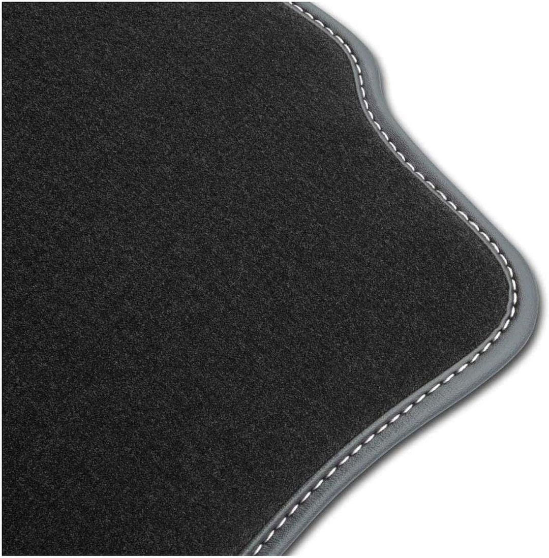 M MOTOS Velours Premium fussmatten Auto kompatibel mit Audi 80 B4 1991-1995 - Premium, Leder, Weiss