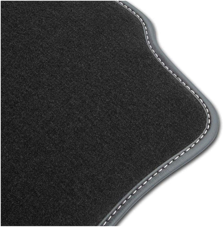 M MOTOS Velours Premium fussmatten Auto kompatibel mit SEAT Leon I 1999-2006 - Premium, Leder, Weiss