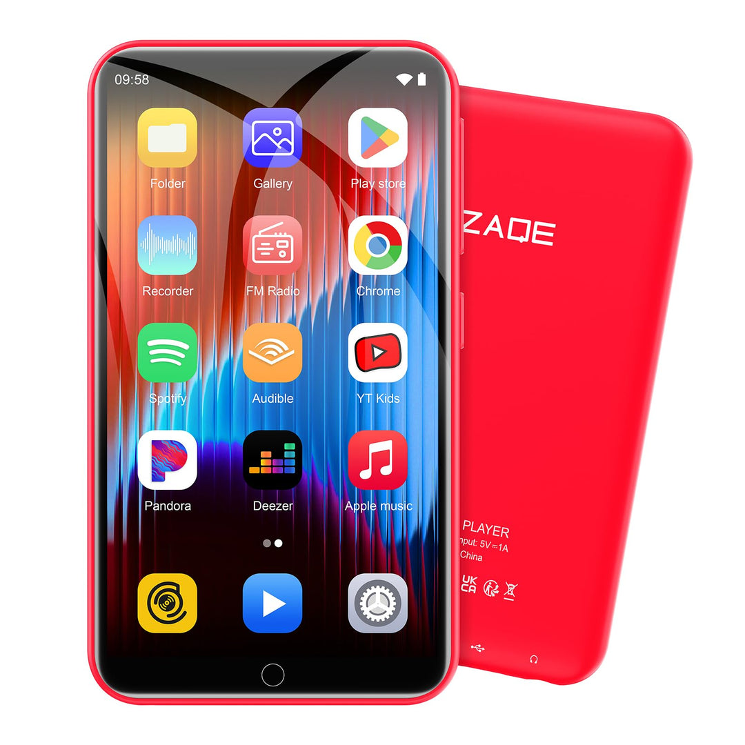 Playercase ZAQE 32GB MP3 Player mit Bluetooth und WiFi, Android 13 MP4 Player mit Spotify, Pandora,