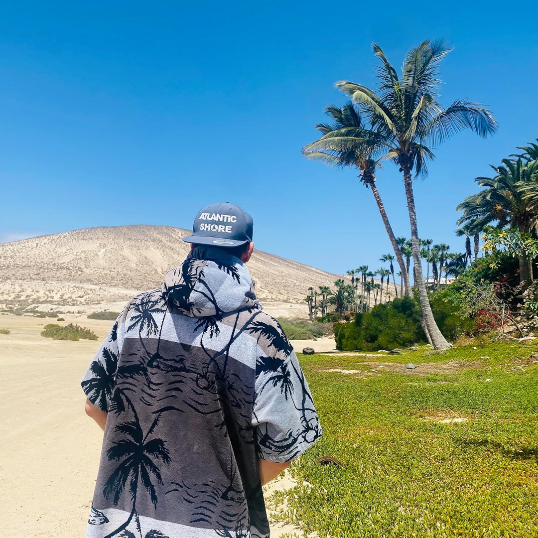 ATLANTIC SHORE | Surf Poncho | Badeponcho mit Kapuze aus 100% Baumwolle | Unisex | Special Editions