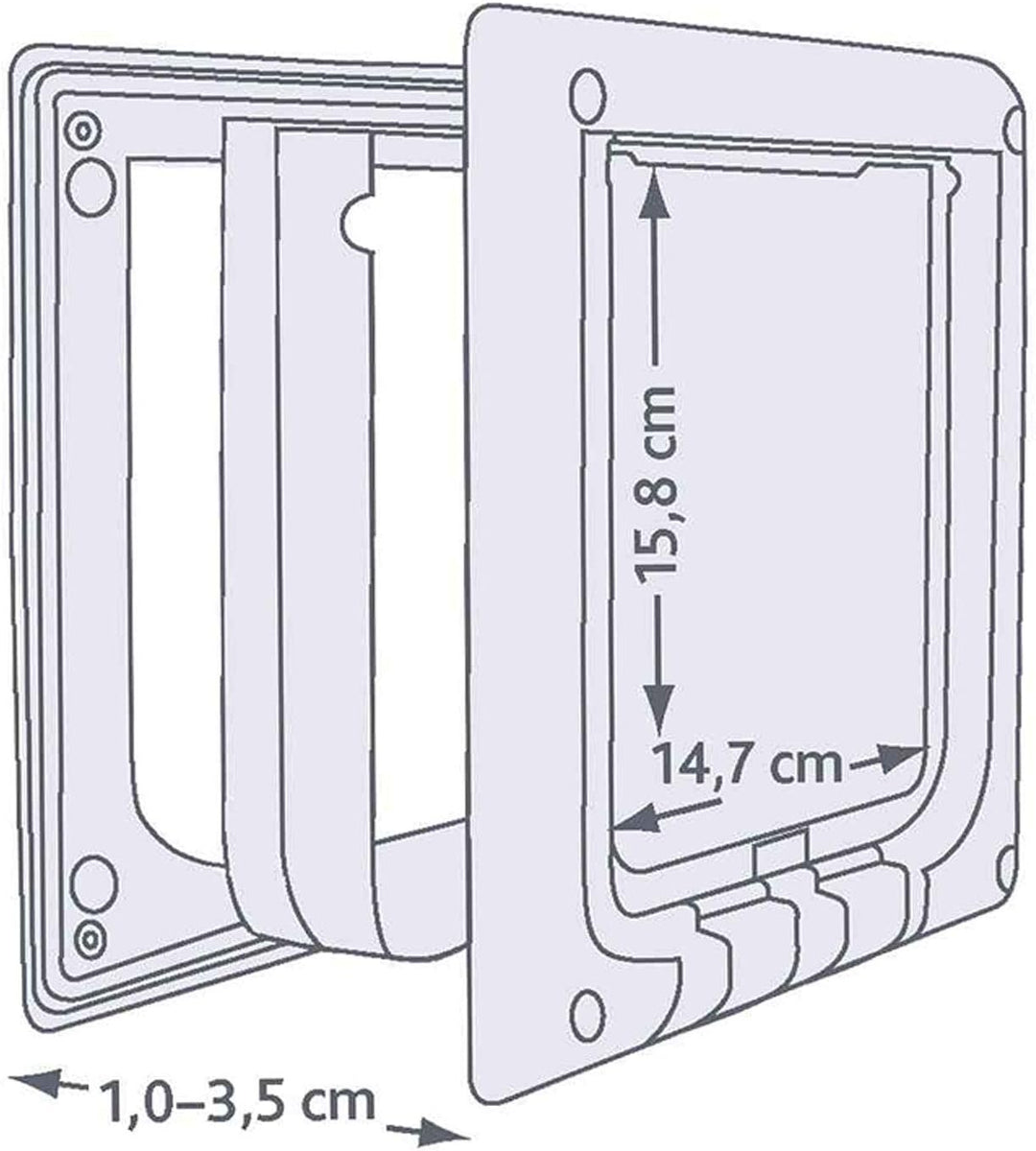 Trixie Katzenklappe, elektromagnetisch, 4-Fach, 21,1 x 24,4 cm, Weiss