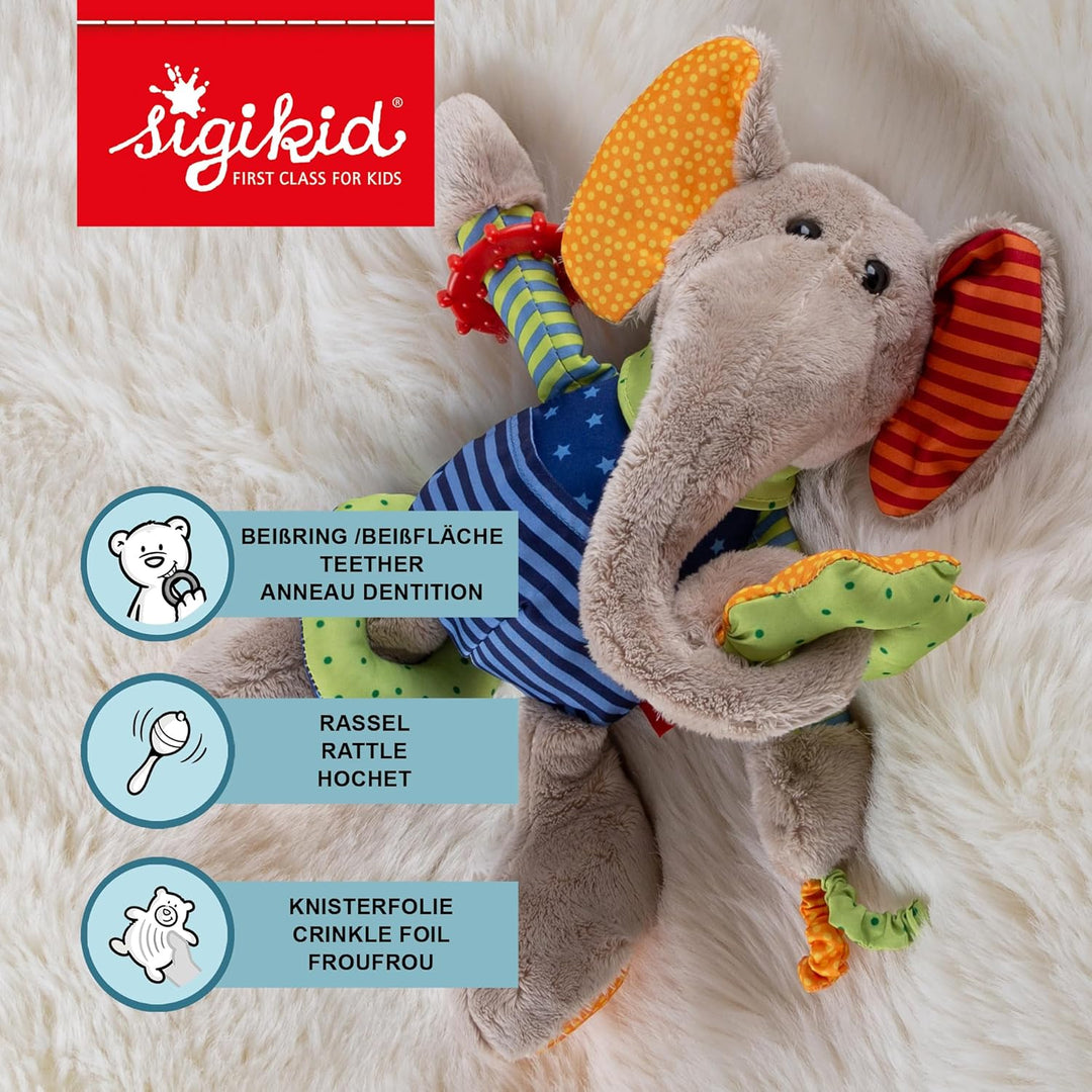 SIGIKID 40863 Aktiv-Elefant Baby Activity PlayQ Mädchen und Jungen Babyspielzeug empfohlen ab 3 Mona