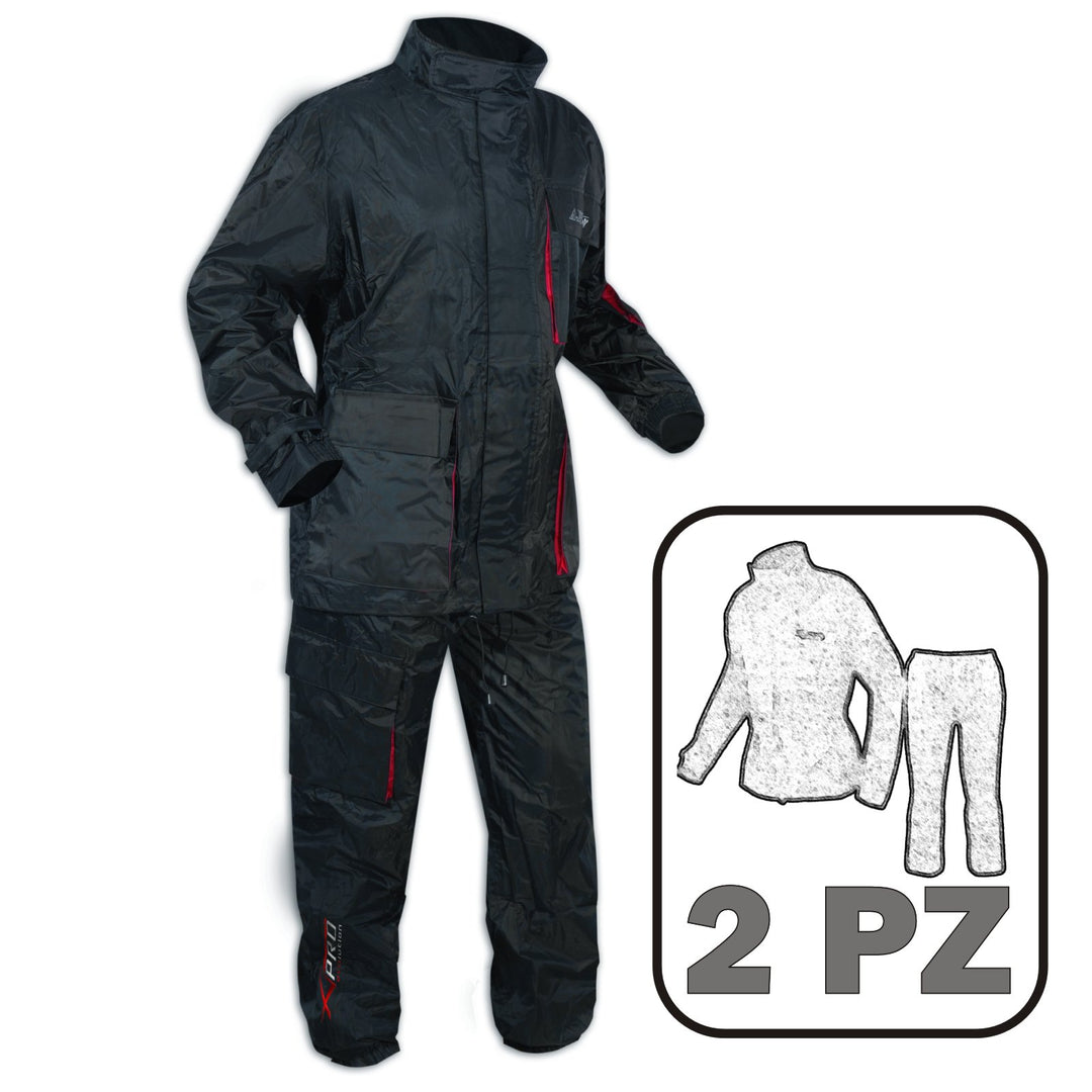 A-Pro Motorradkombi Roller Motorrad Regen Hosenanzüge Jacke Überanzug Schwarz XS XS Schwarz, XS Schw