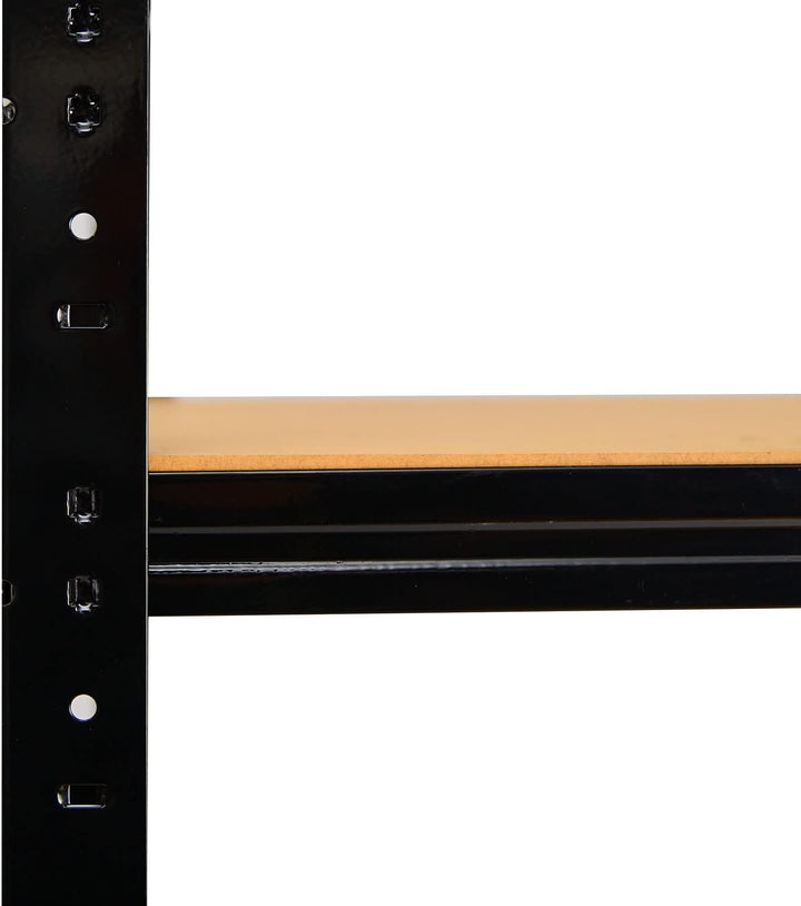 shelfplaza® 200x30x23cm Black Schwerlastregal schwarz/Metallregal schwarz 5 Böden à 175kg Tragkraft/