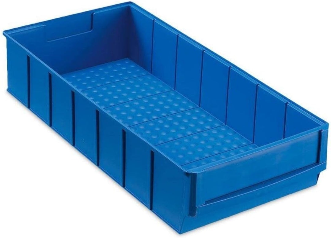 SparSet 10x Blaue Industriebox 400 B | HxBxT 8,1x18,3x40cm | 4,7 Liter | Sichtlagerkasten, Sortiment