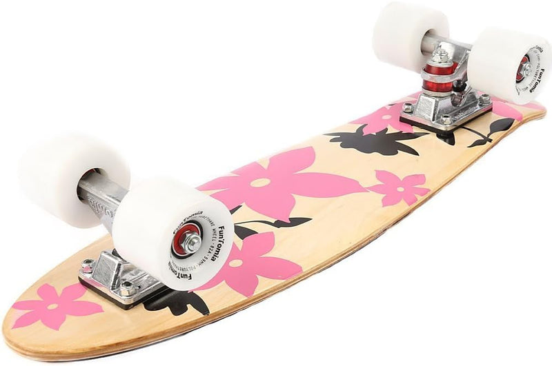 FunTomia Mini-Board Cruiser Skateboard 57cm aus 7-lagigem kanadischem Ahornholz inkl. Mach1 ABEC-9 K