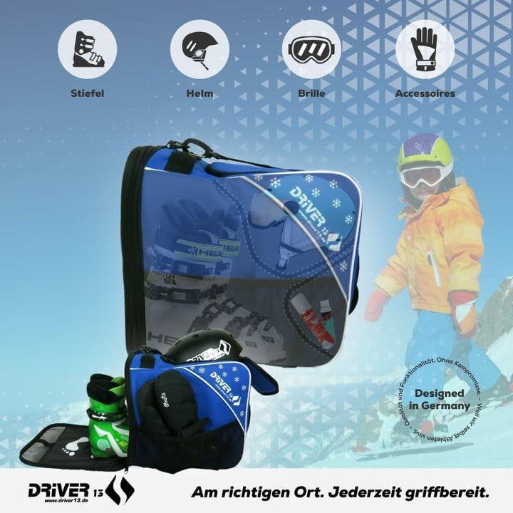 Driver13 Kinder Skistiefeltasche, Designed in Deutschland und seit vielen Jahren bewährt Blau, Blau