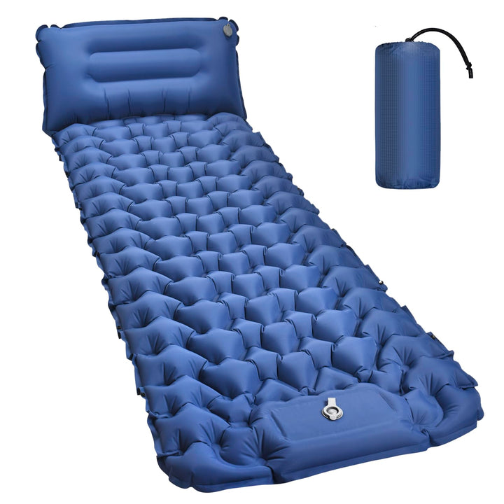 Isomatte, 10CM Hoch Luftmatratze Camping Kleines Packmass, Aufblasbare Isomatte Ultraleicht mit Fuss