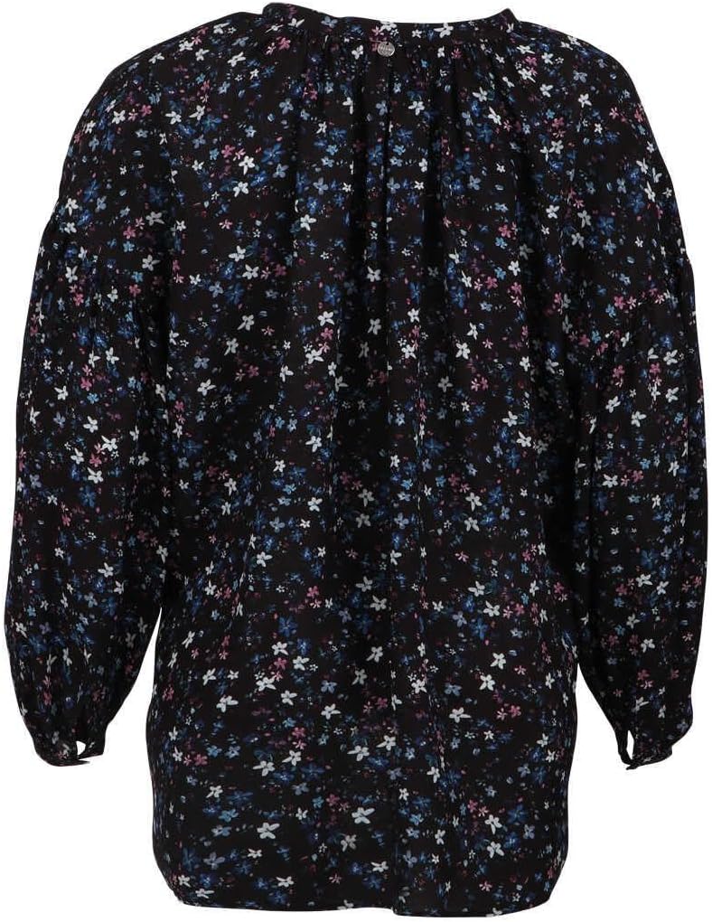 Replay Damen Bluse XS 010 Black/Cyclamen/Blue/Azure, XS 010 Black/Cyclamen/Blue/Azure