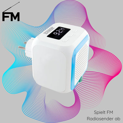 SCHWAIGER RAFM0100 Steckdosenradio Badezimmerradio Radio Steckdose FM Bluetooth Steckdosenlautsprech