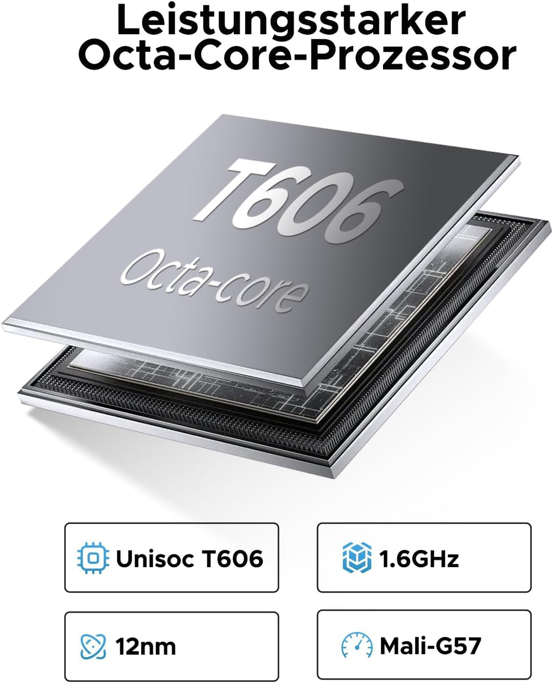 U11 Android 16 Tablet 11 Zoll Gemini AI 16GB RAM +128GB ROM (2TB TF), 8580mAh Gaming Tablet Unisoc T