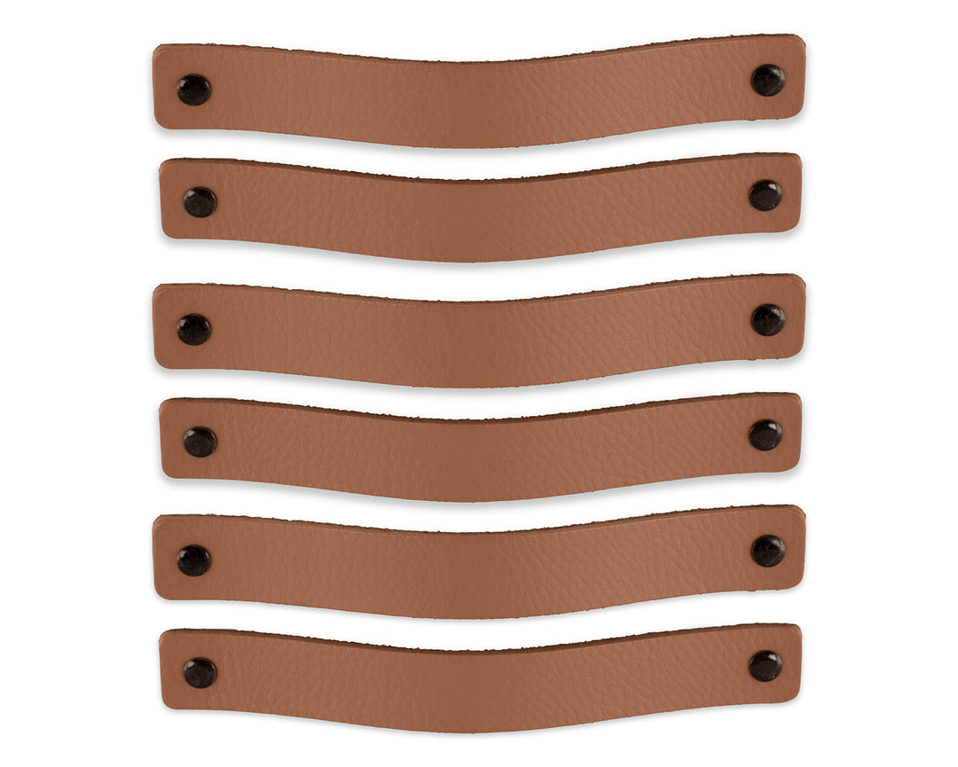 Brute Strength - Ledergriffe für Möbel - Taupe - 6 Stück - 20 x 2,5 cm - Schrankgriff, Türgriff für