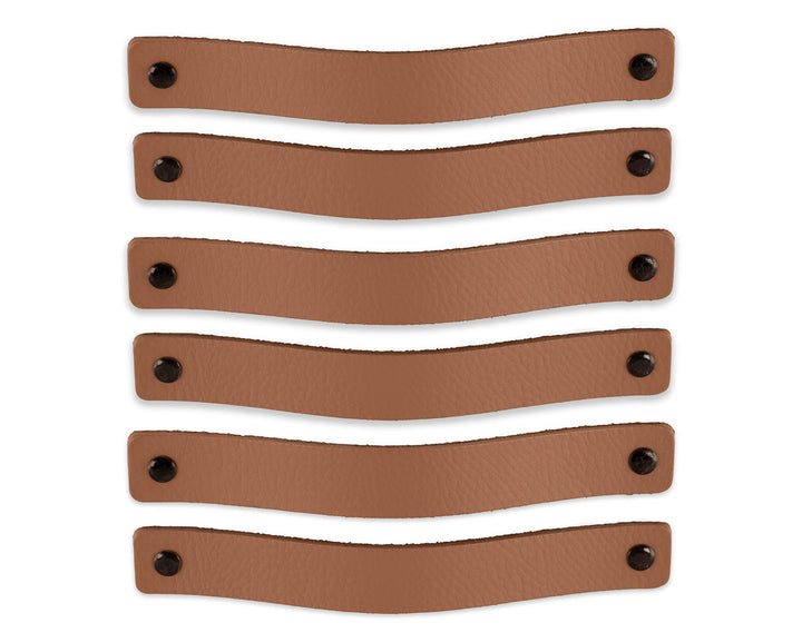 Brute Strength - Ledergriffe für Möbel - Taupe - 6 Stück - 20 x 2,5 cm - Schrankgriff, Türgriff für