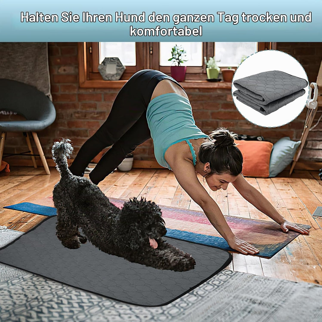 2 Stück Welpenunterlagen Waschbar, 100 × 75cm Super Saugfähig PIPI Matten für Hunde, Wiederverwendba