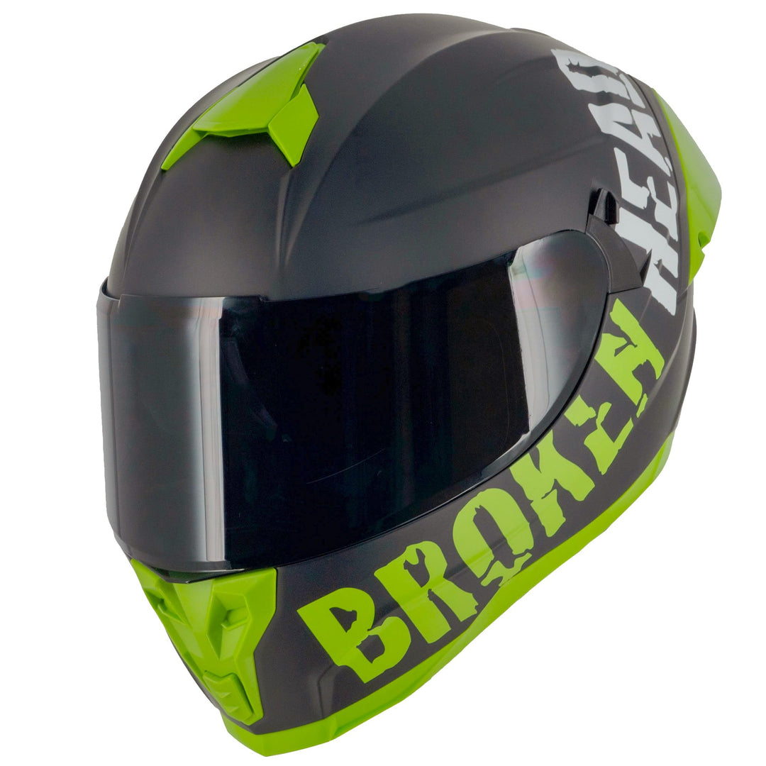 Broken Head BeProud Pro Sport - Motorradhelm Mit Sonnenblende und Spoiler – Ltd. Edition Mit 2 Visie