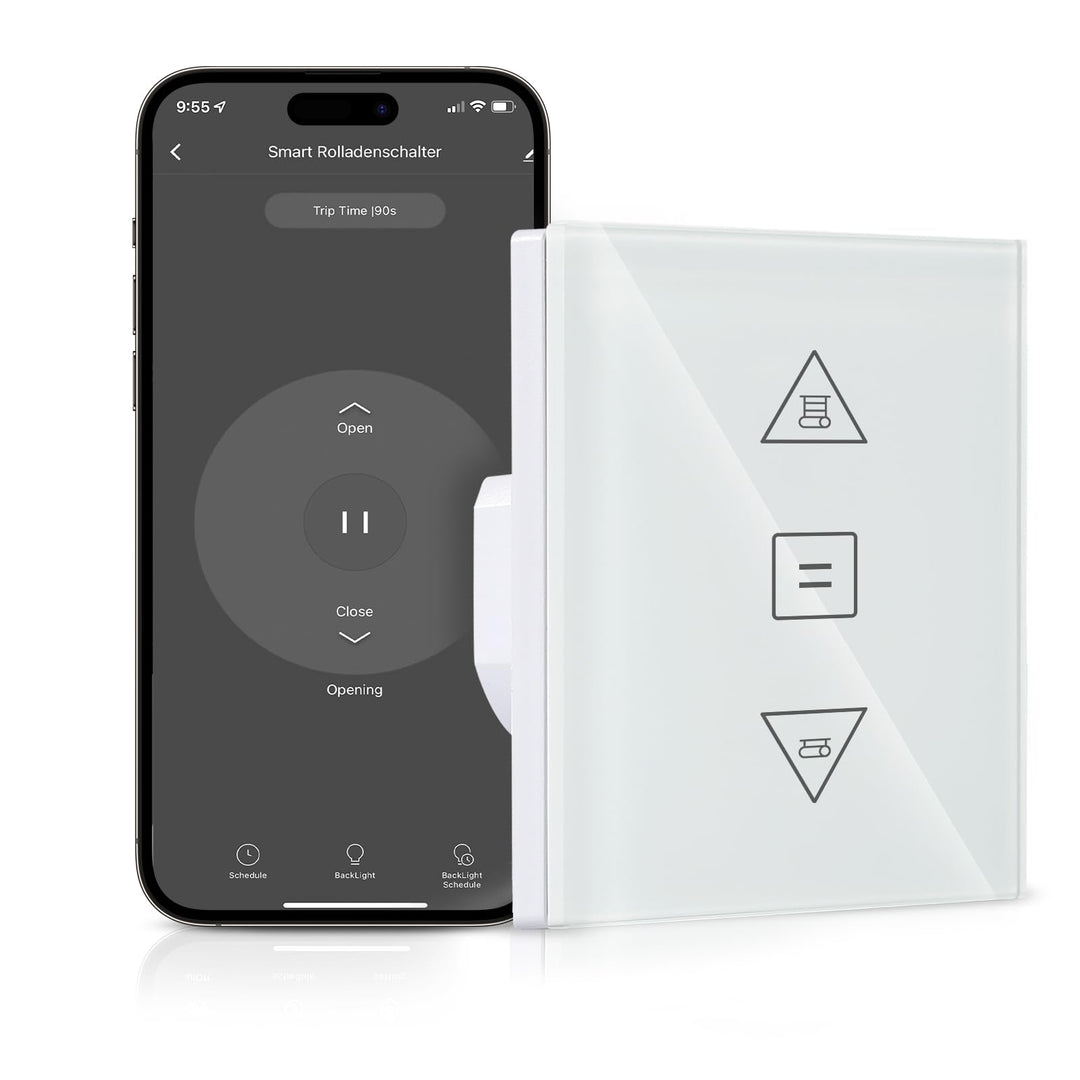 WLAN Rolladenschalter,Kompatibel Rolladen Zeitschaltuhr mit Alexa & Google Home，Vorhang Jalousien Sc