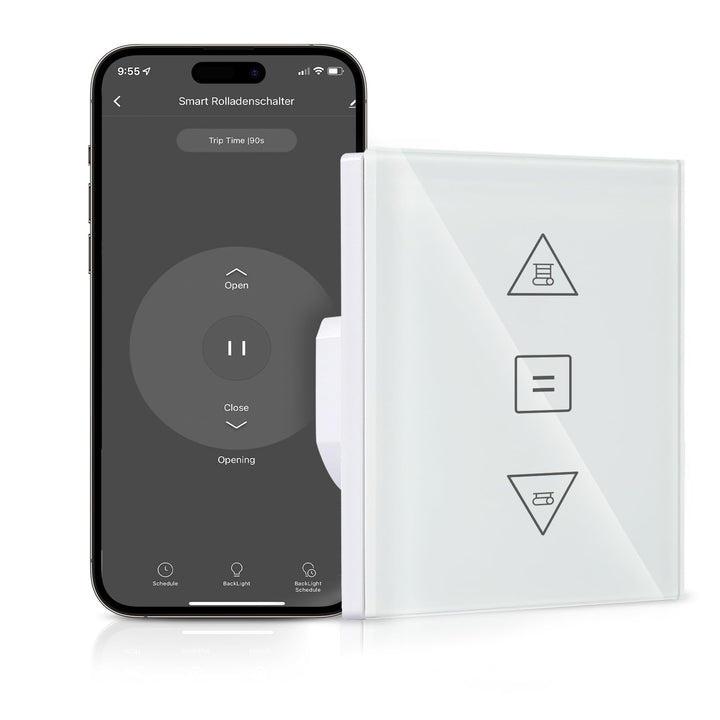 WLAN Rolladenschalter,Kompatibel Rolladen Zeitschaltuhr mit Alexa & Google Home，Vorhang Jalousien Sc