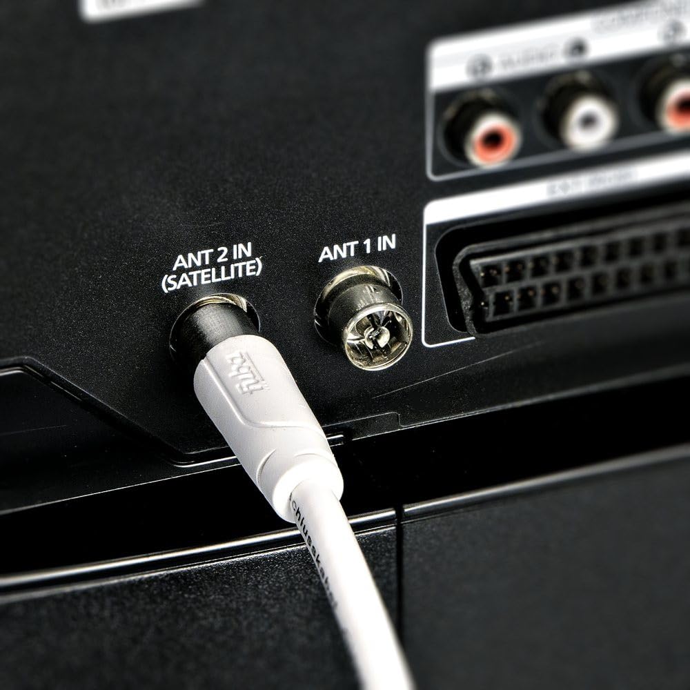 Fuba AFQ 500 Antennenkabel 5m weiss - 4-fach geschirmt 130dB - HDTV UHD 4K 8K - F-Anschlusskabel Koa
