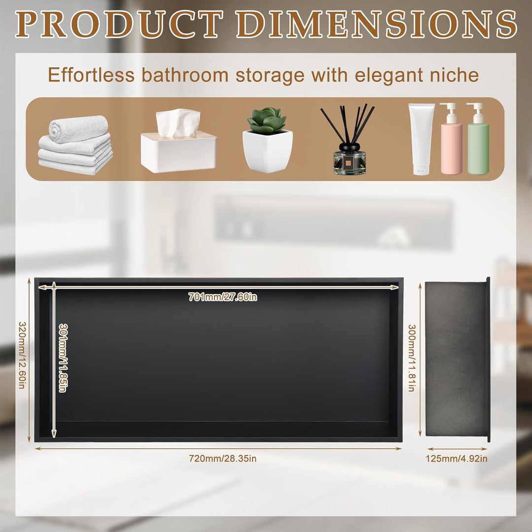 Wandnische Dusche 304 Edelstahl 70.5x30.5x12.5cm Badezimmer Lagerung Nische,Eingebettete Duschnische