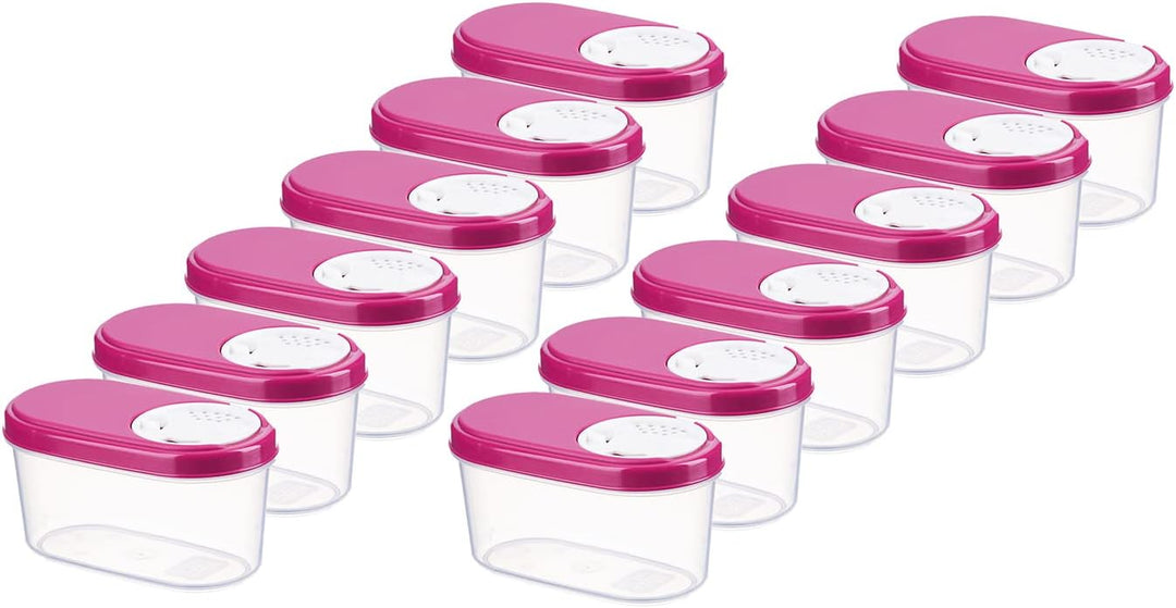 MiraHome Gewürzdosen Schüttdosen Streudosen Vorratsdosen Austrian Quality 0,14L (12 STK) Rosa 0,14l