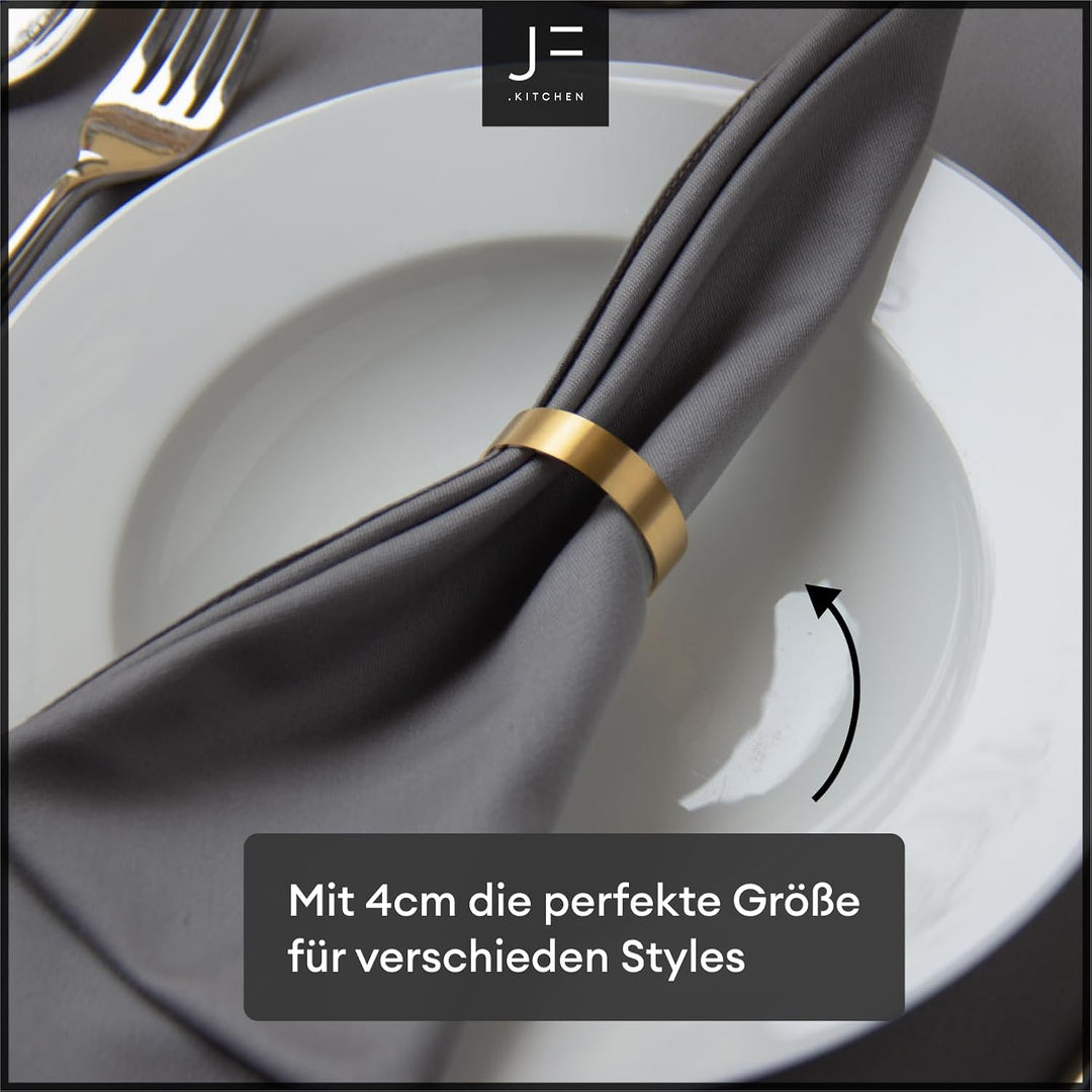 NEU: 6 Serviettenringe aus hochwertigem Edelstahl Ø - 4cm (Silber, glänzend)