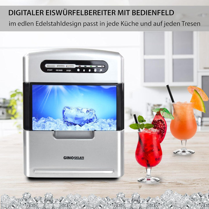 Syntrox Germany GG-185W Digitaler Edelstahl Eiswürfelbereiter max.150 Watt Eiswürfelmaschine Icemake