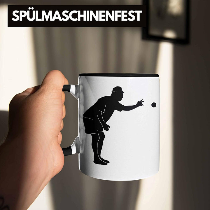 Trendation - Boule Tasse Geschenk Boule-Spieler Geschenkidee Spruch Grafik Werfender Boule Spieler (