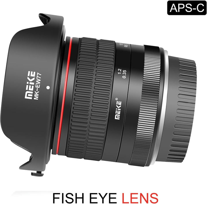 Meike 8mm f3.5 Ultra Weitwinkel Fisheye Objektiv für Canon EOS EF Mount DSLR Kameras EOS 70D 77D 80D