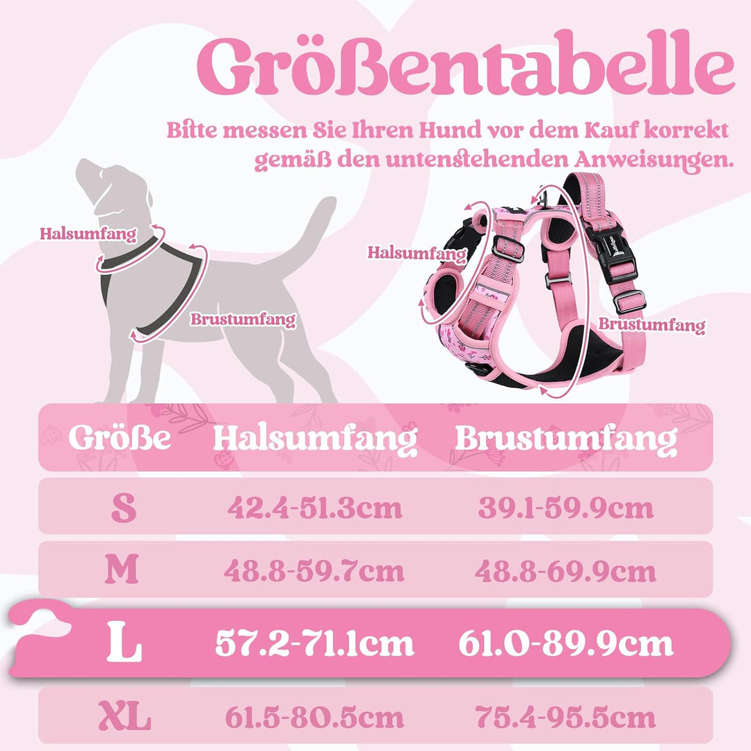 rabbitgoo Hundegeschirr Grosse Hunde, Verstellbare Geschirr Hund ohne Zug &amp; Würgen, Anti Zug hundege