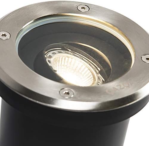 Qazqa - Modern Moderner Outdoor-Bodenstrahler Aussen Befahrbar Stahl I Silber I nickel matt verstell