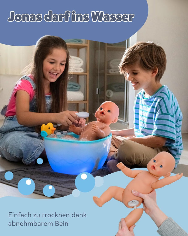 BABY born 836415 Jonas 43cm, Babypuppe mit 10 Funktionen und Accessoires, für Kinder ab 3 Jahren, fu