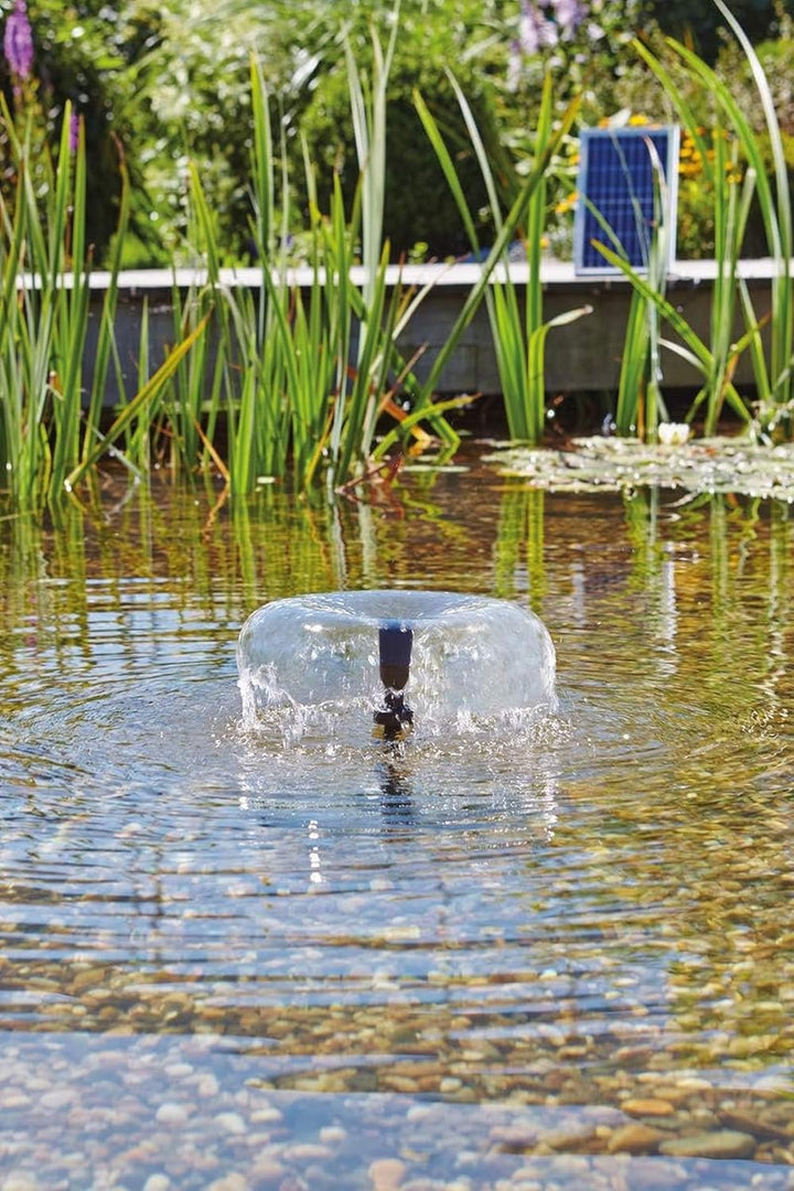 Pontec 43324 PondoSolar 250 Control - Solarwasserspielpumpe mit Akku und LED-Beleuchtung / Solarstro